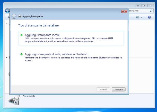 Come installare stampante di rete: Windows 7