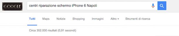 Screenshot di Google Search