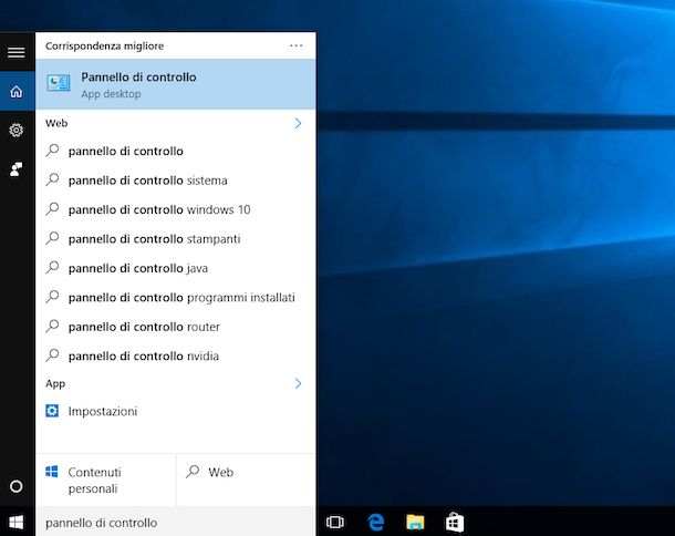 Screenshot che mostra come ibernare Windows 10