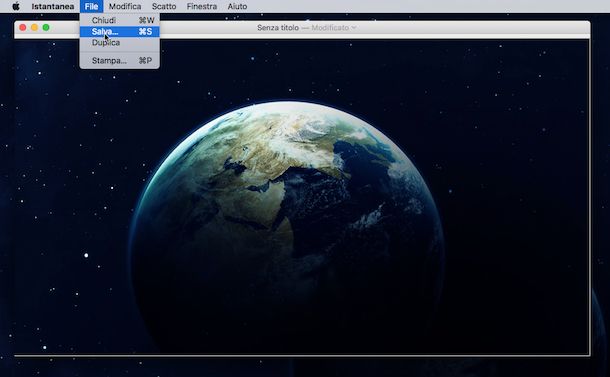 Screenshot di Istantanea su Mac