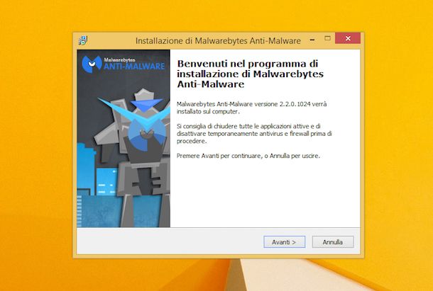 Screenshot di Malwarebytes Anti-Malware