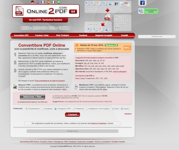 Screenshot di Online2PDF