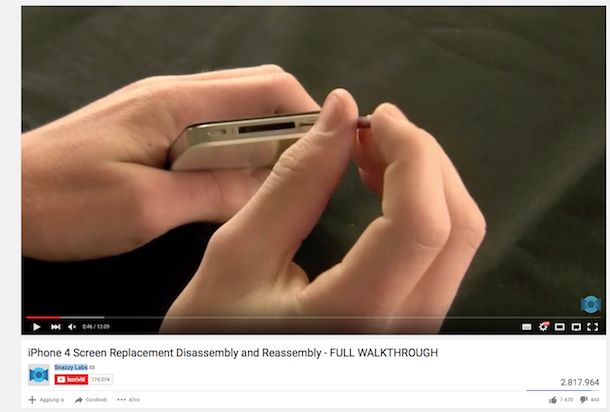 Screenshot che mostra come aprire iPhone 4