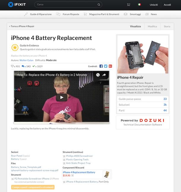 Screenshot che mostra come aprire iPhone 4