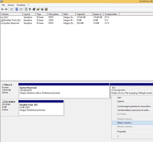 Come creare partizione windows 8