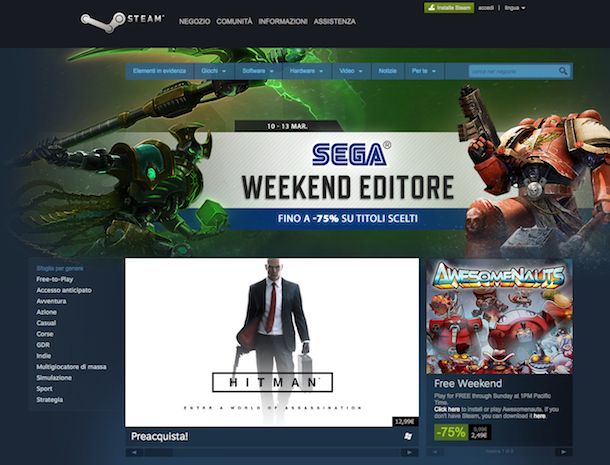 Screenshot di Steam