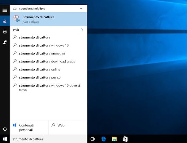 Screenshot di Strumento di cattura su Windows 10
