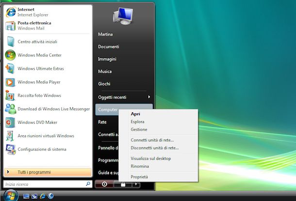 Screenshot di Windows Vista