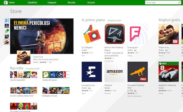 Screenshot di Windows 8