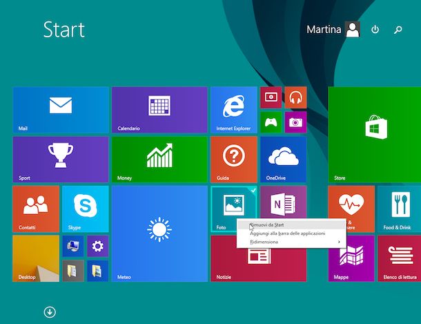 Screenshot di Windows 8