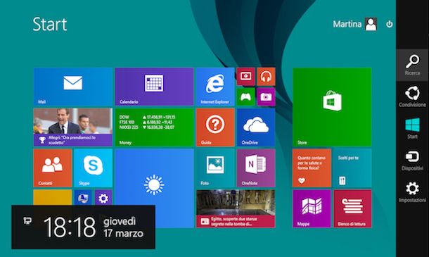 Screenshot di Windows 8