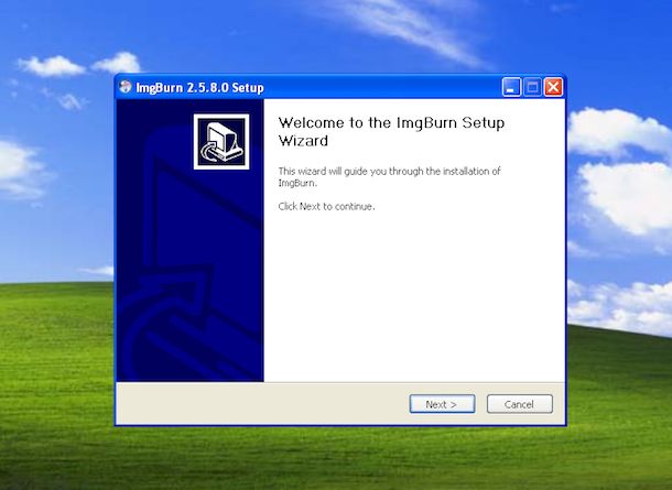 Screenshot di ImgBurn su Windows XP