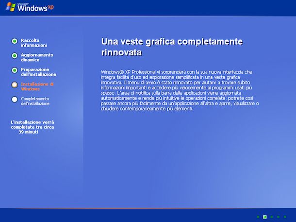 Installazione di Windows XP