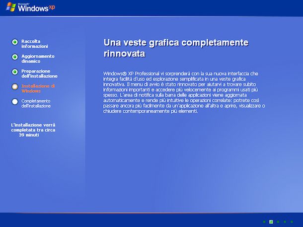 Installazione di Windows XP