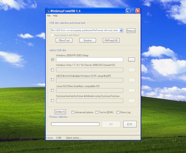 Screenshot che mostra come formattare Windows XP