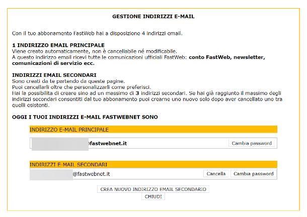 Parametri di configurazione SMTP Fastweb