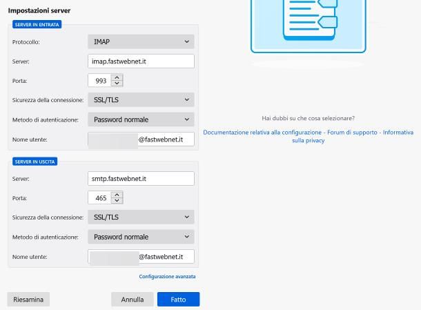 Come configurare SMTP Fastweb