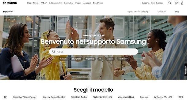 Samsung supporto