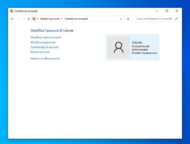 Come togliere suggerimento password Windows 10