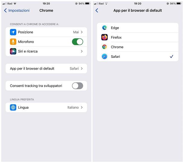 Come impostare Chrome come browser predefinito su iPhone e iPad