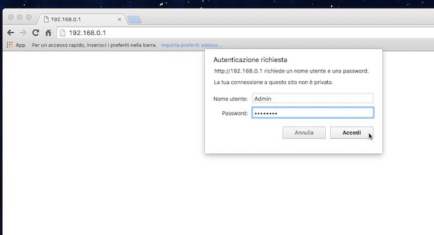 Screenshot che mostra come configurare DNS