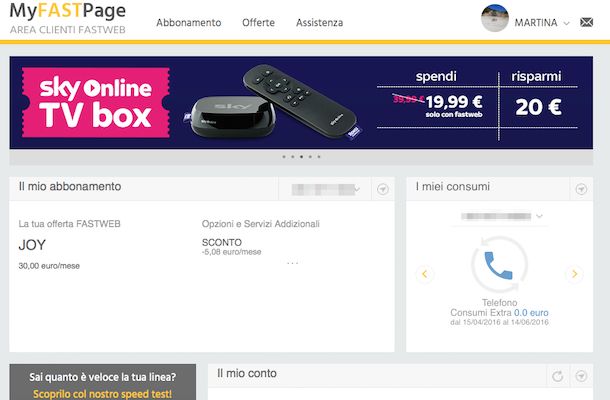 Screenshot di MyFastPage