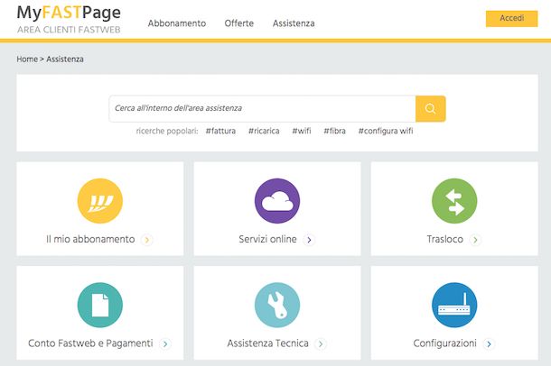 Screenshot Fastweb