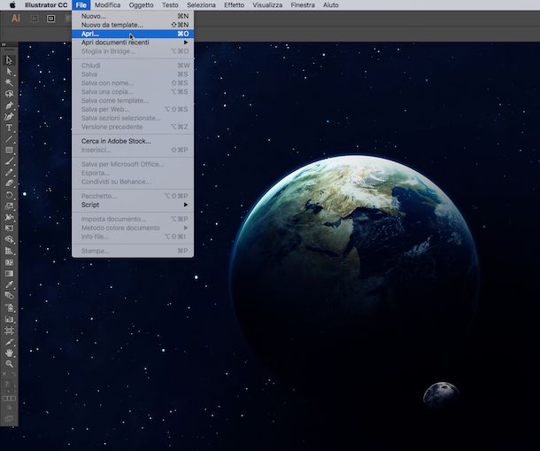 Screenshot di Adobe Illustrator