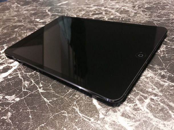 Foto della parte frontale dell'iPad