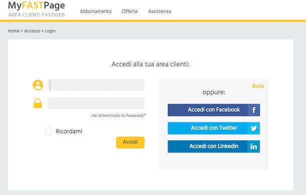 Screenshot di MyFastPage