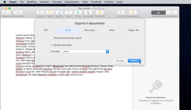 Screenshot di Pages