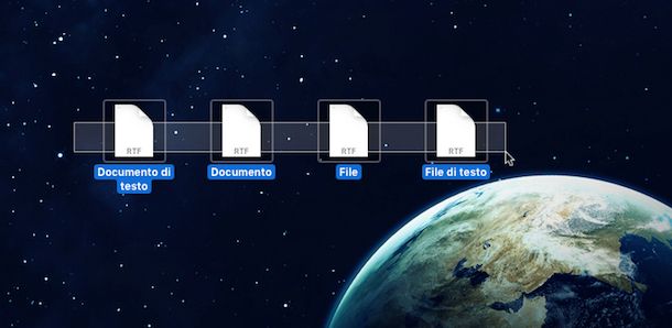 Screenshot che mostra come rinominare più file su OS X