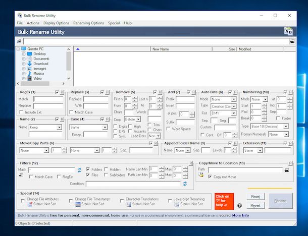 Screenshot che mostra come rinominare più file su Windows