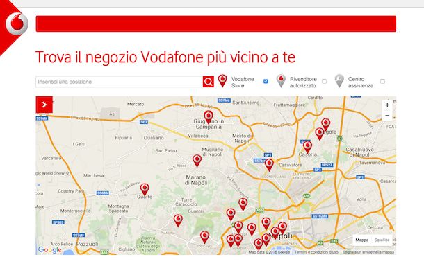 Screenshot che mostra come trovare PUK Vodafone