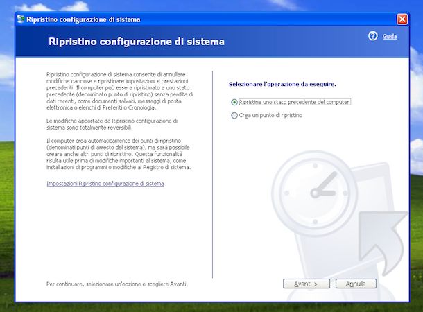 Screenshot di Window XP