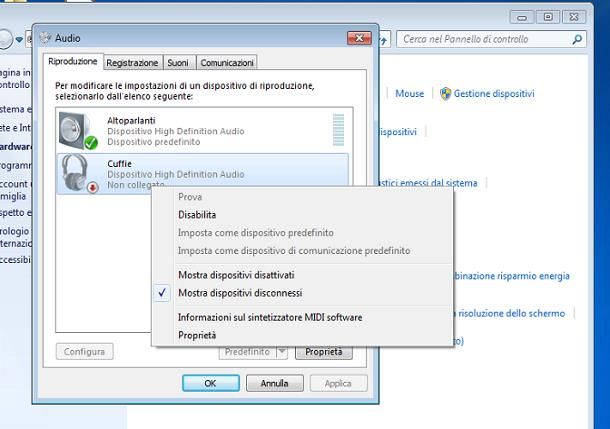 Come riattivare l'audio del PC: Windows 7