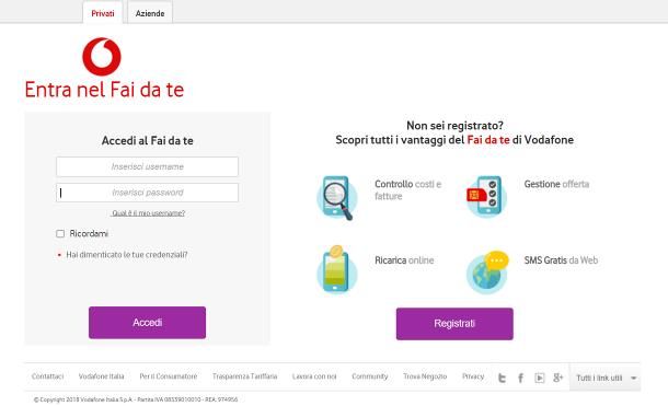 Come sapere scadenza SIM Vodafone