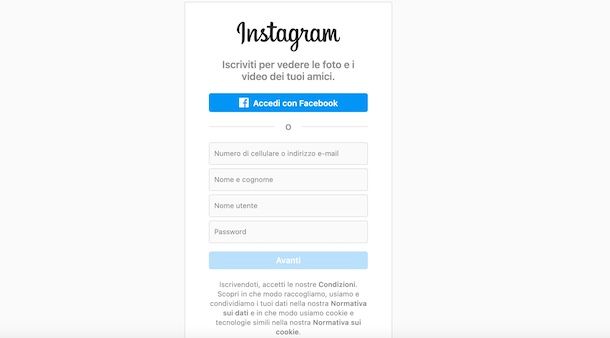 Come accedere a Instagram da PC