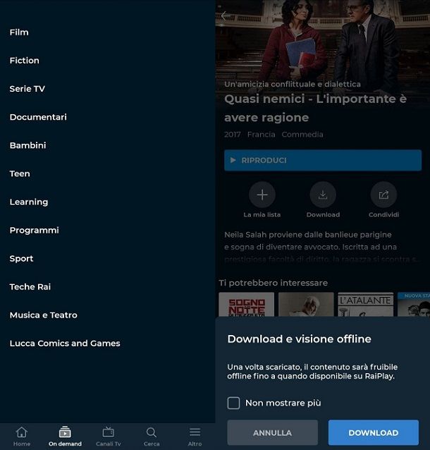 Come scaricare film gratis da RaiPlay