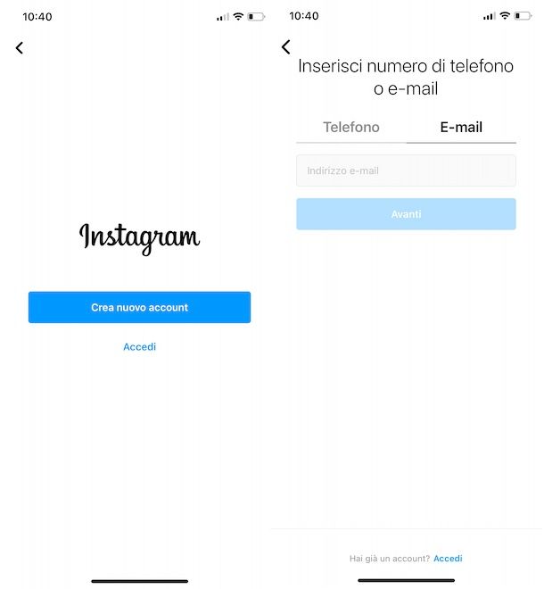 Come accedere a Instagram da smartphone