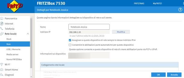 Come assegnare IP statico dal router