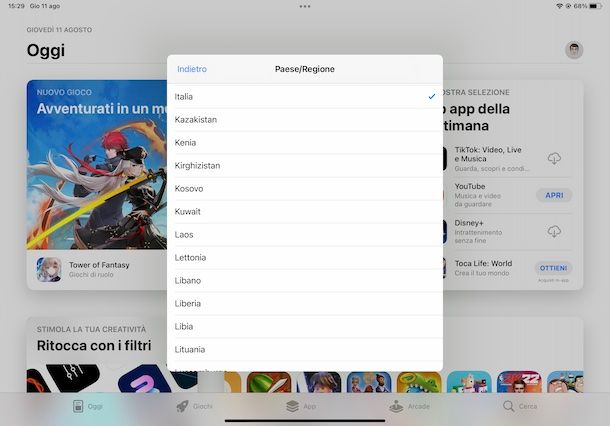 App Store italiano su iPad
