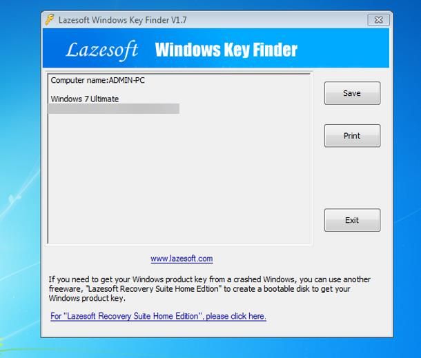 Come recuperare Product Key Windows 7