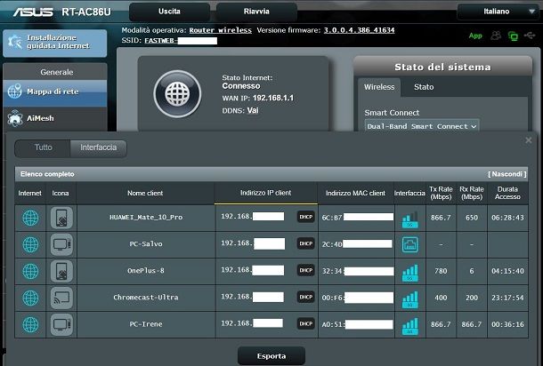 IP locali da router