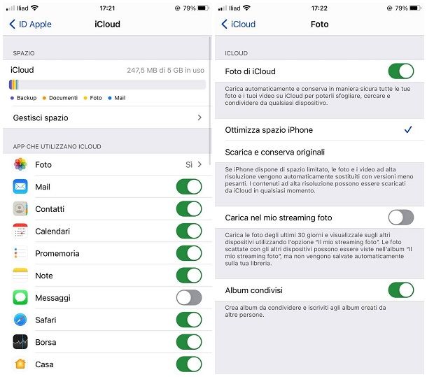 Come liberare spazio su iPhone con iCloud