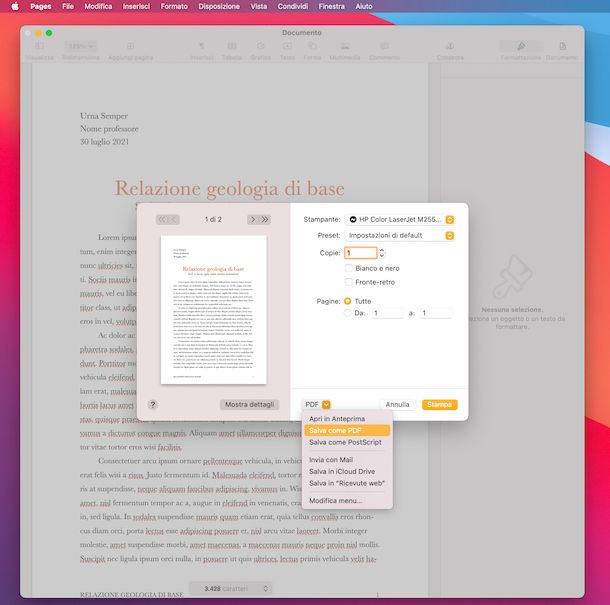 Come trasformare un documento Word in PDF