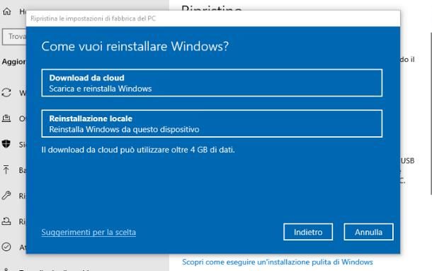 Come formattare il PC: Windows 10