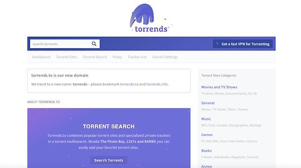 Sito Web Torrends
