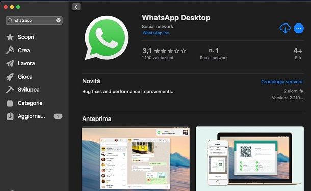 WhatsApp macOS app