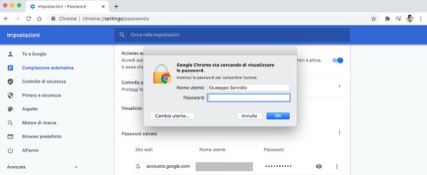 Recuperare password Gmail da browser